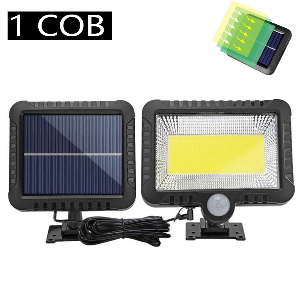 Solar Wall Lights With Motion Sensor 146 COB LED Outdoor Solar Lights Waterproof  Rechargeable For  6