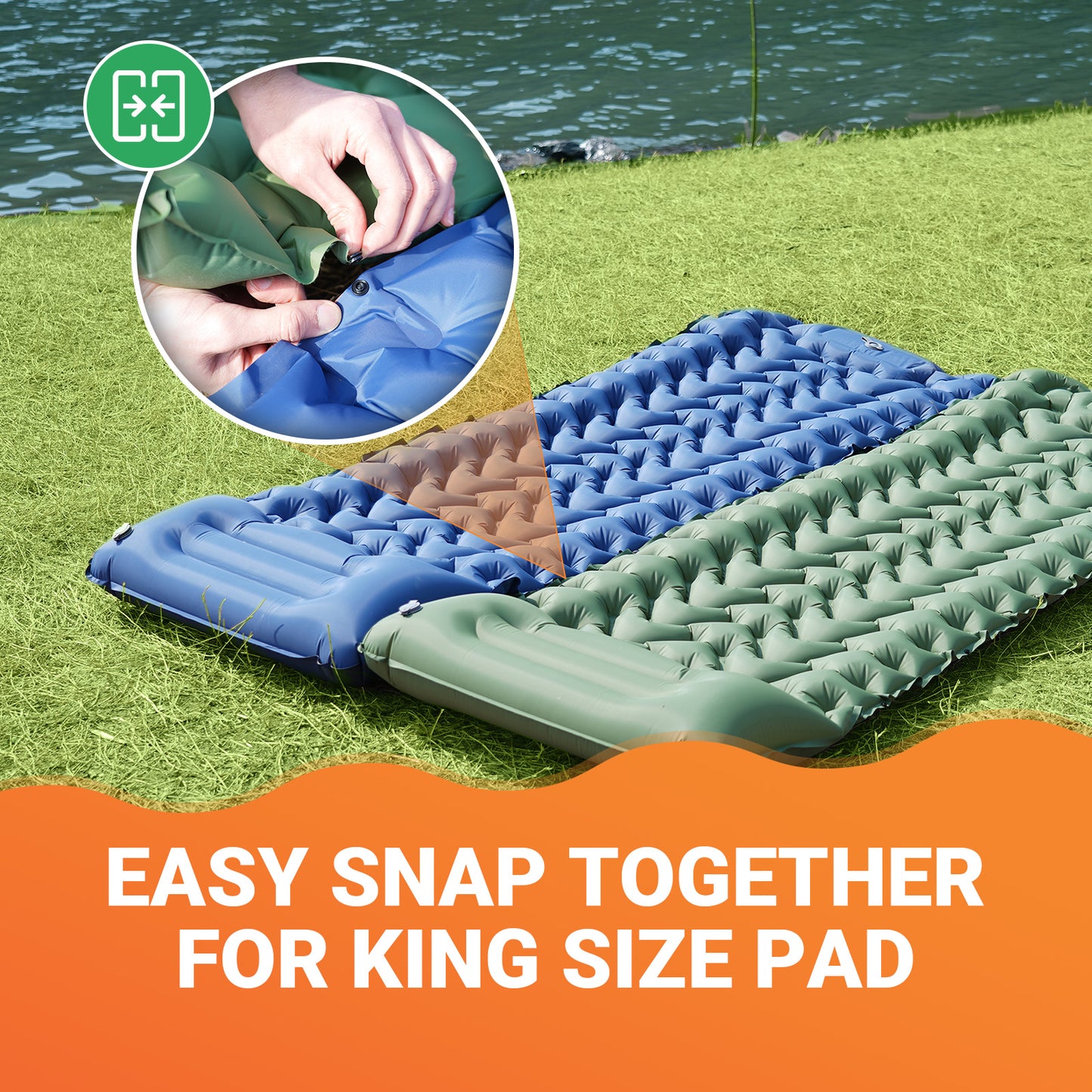 Ultralight KingCamp SelfInflating Sleeping Pad Inflatable Camping Mat With Pillow  Builtin Foot Pum 4