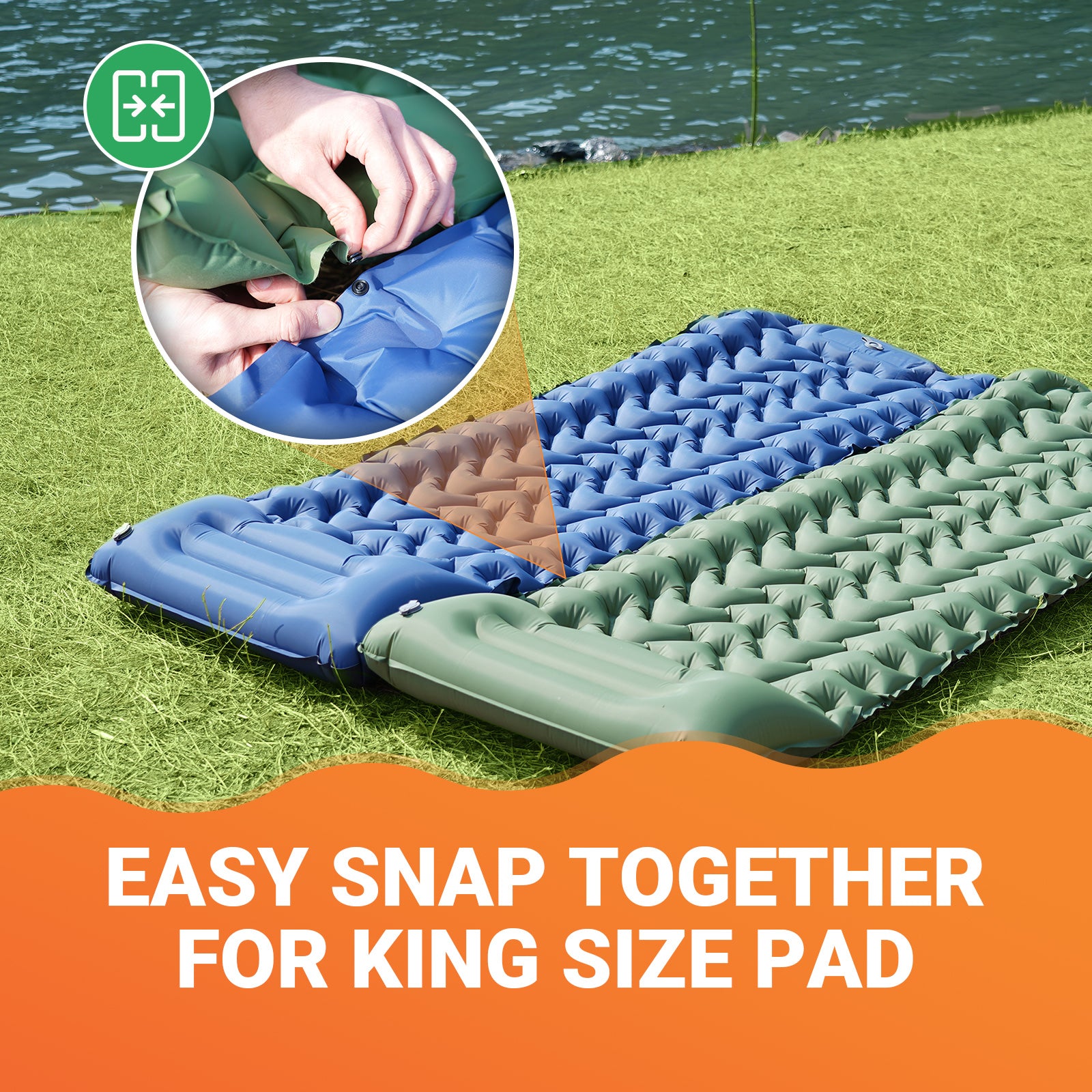 Ultralight KingCamp SelfInflating Sleeping Pad Inflatable Camping Mat With Pillow  Builtin Foot Pum 4