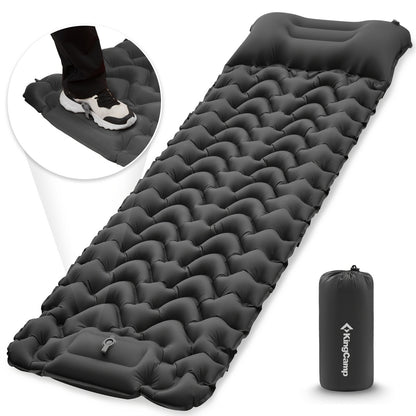 Ultralight KingCamp SelfInflating Sleeping Pad Inflatable Camping Mat With Pillow  Builtin Foot Pum 8
