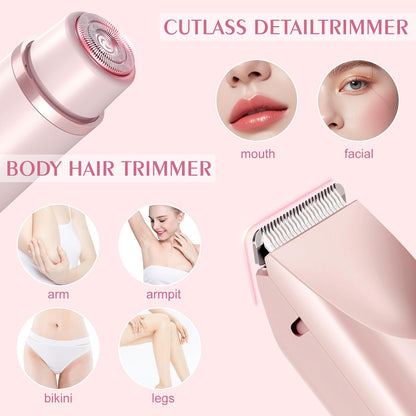 Electric Razor for Women, Painless Hair Remover for Face, Legs & Bikini, Mustache Epilator & Body Hair Trimmer