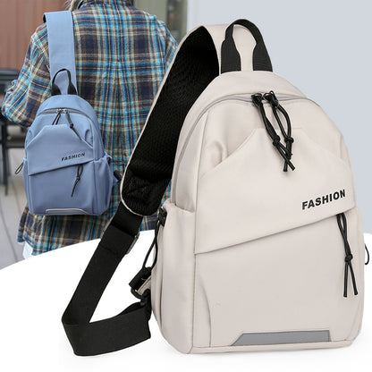 Unisex Chest Bag, Fashion Nylon Messenger Bag with Adjustable Shoulder Strap & Zipper Closure for Outdoor, Sports