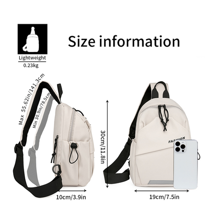 Unisex Chest Bag Fashion Nylon Messenger Bag With Adjustable Shoulder Strap  Zipper Closure For Out 5