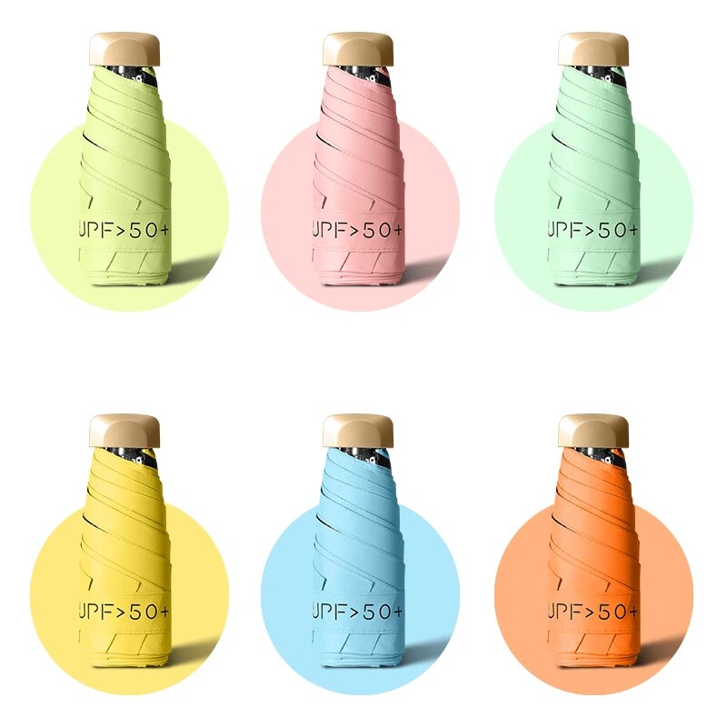 Womens Sun Protection Parasol AntiUV DualUse Umbrella For Sunny  Rainy Days Compact PocketSized Tra 3