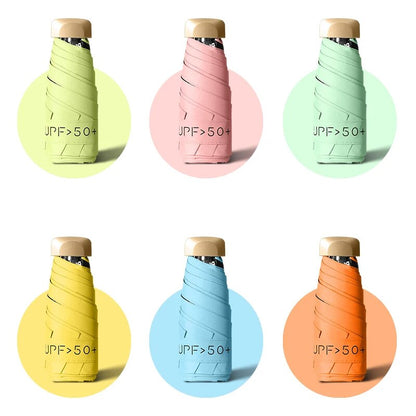 Womens Sun Protection Parasol AntiUV DualUse Umbrella For Sunny  Rainy Days Compact PocketSized Tra 3