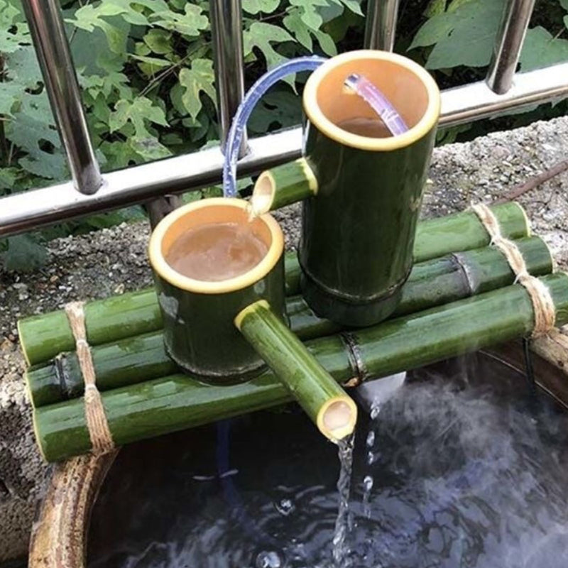 Bamboo Fountain Modern Home Decor Water Fountains Ornaments Garden Decoration for Indoor Outdoor Patio, Fish Tank