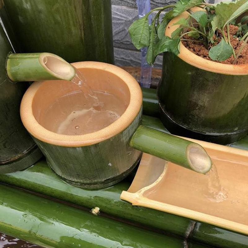Bamboo Fountain Modern Home Decor Water Fountains Ornaments Garden Decoration for Indoor Outdoor Patio, Fish Tank