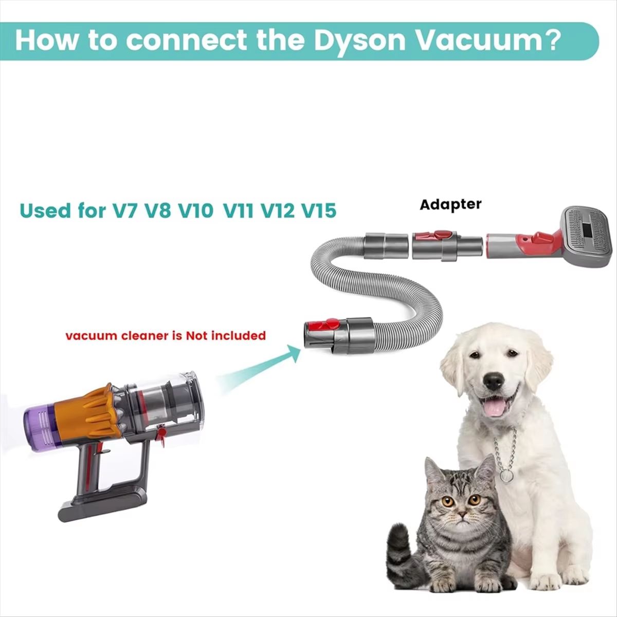 Dog Grooming Kit For Dyson Vacuums  Pet Grooming Brush  Hair Removal Attachment Tool 3