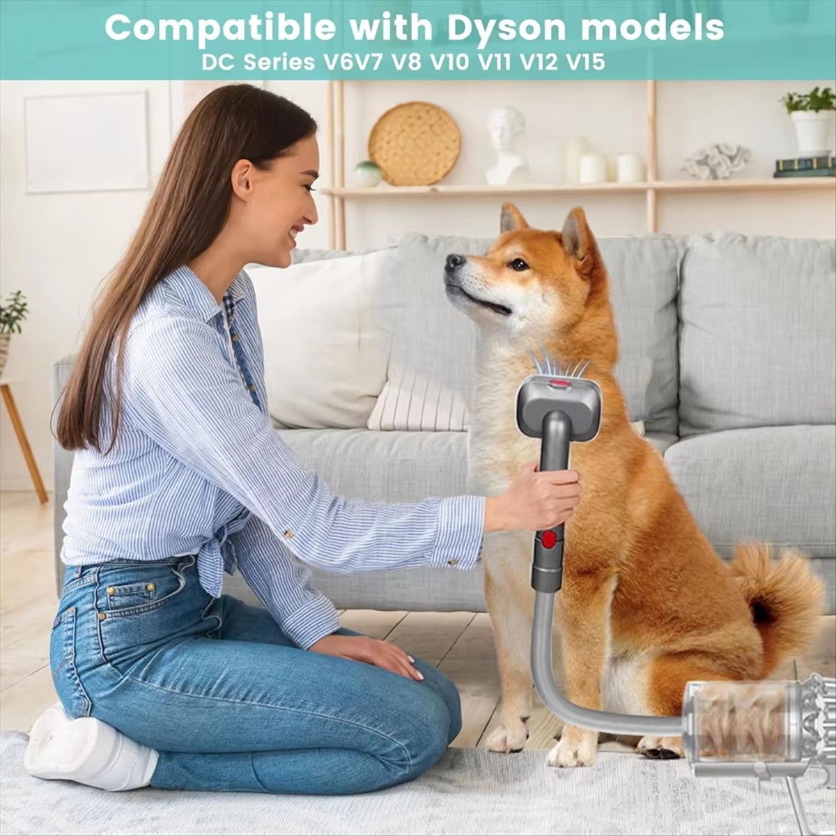 Dog Grooming Kit For Dyson Vacuums  Pet Grooming Brush  Hair Removal Attachment Tool 4