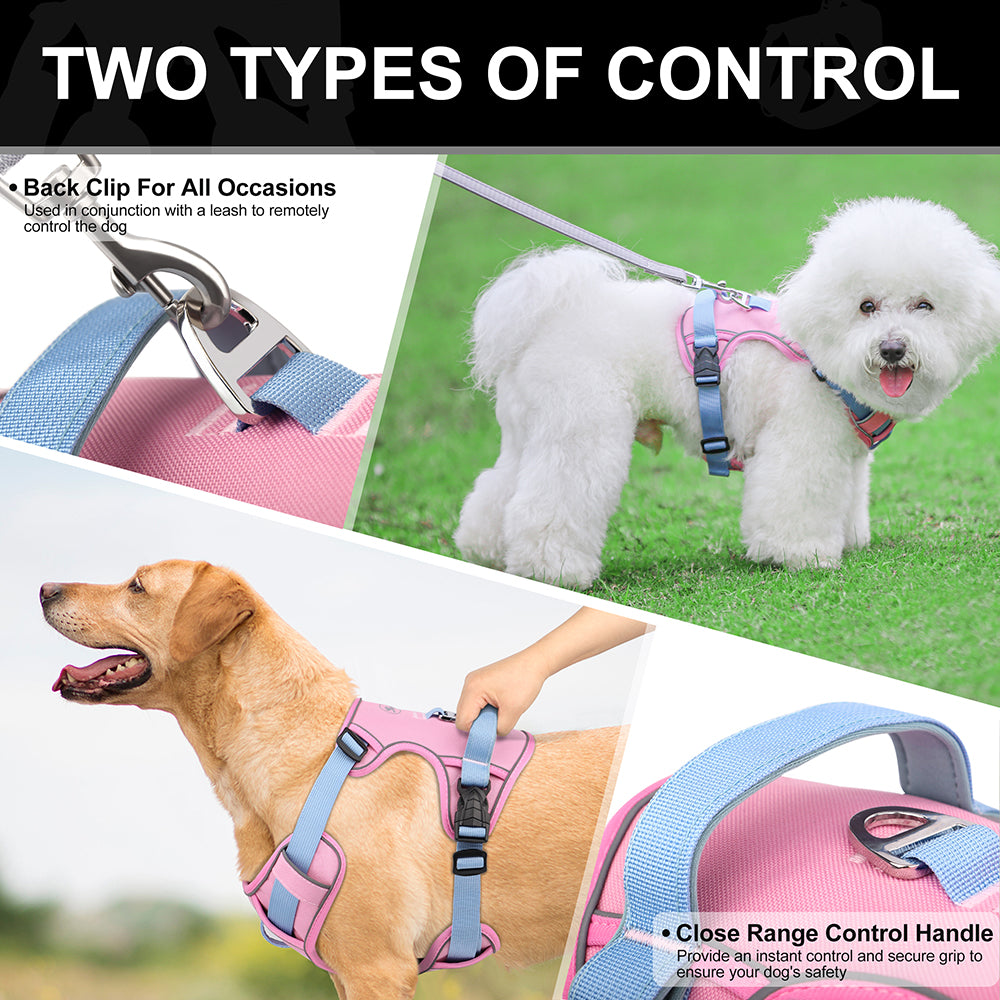 Mesh Breathable Dog Harness, Nylon Reflective Pet Training Vest, Adjustable, Durable for Small, Medium, Large Dogs