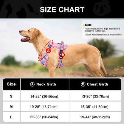 Mesh Breathable Dog Harness, Nylon Reflective Pet Training Vest, Adjustable, Durable for Small, Medium, Large Dogs