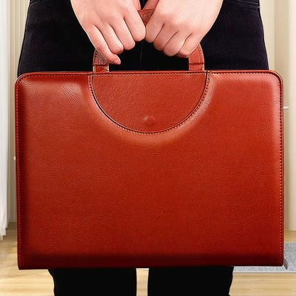 Leather Business File Folder With Calculator  A4 Document Holder  Multifunctional Office Organizer 1