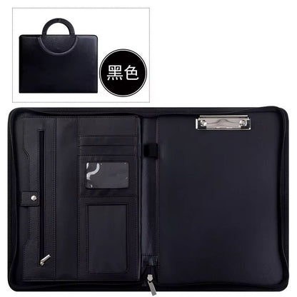 Leather Business File Folder With Calculator  A4 Document Holder  Multifunctional Office Organizer 8