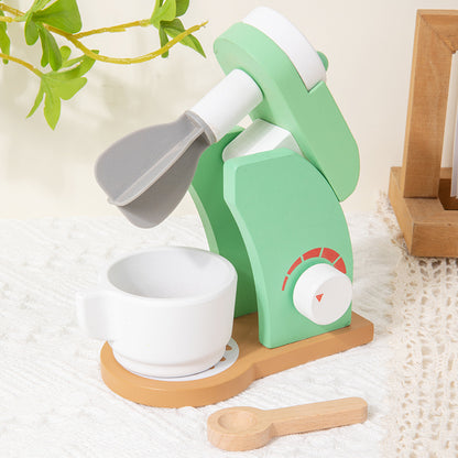 Montessori Wooden Kitchen Pretend Play Set, Simulation Coffee Maker, Toaster, Plates Dishes Accessories, Toddler Gift