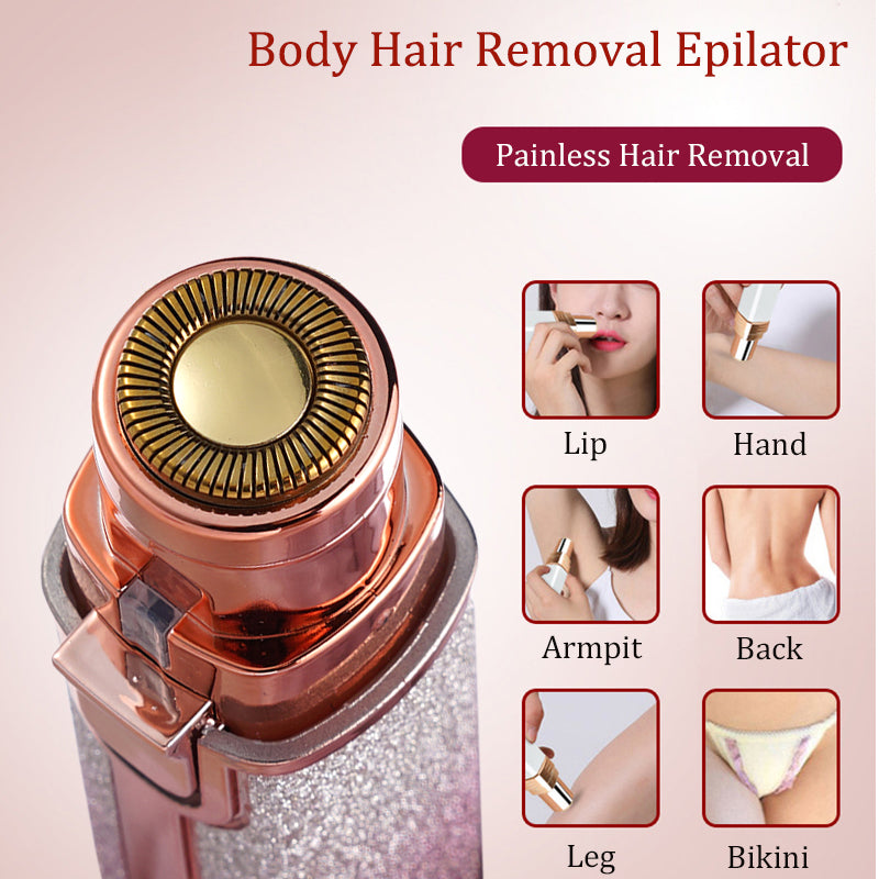 Electric Facial Hair Remover for Women, Rechargeable 2-in-1 Epilator & Eyebrow Trimmer, Portable & Painless