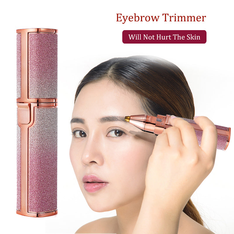 Electric Facial Hair Remover for Women, Rechargeable 2-in-1 Epilator & Eyebrow Trimmer, Portable & Painless