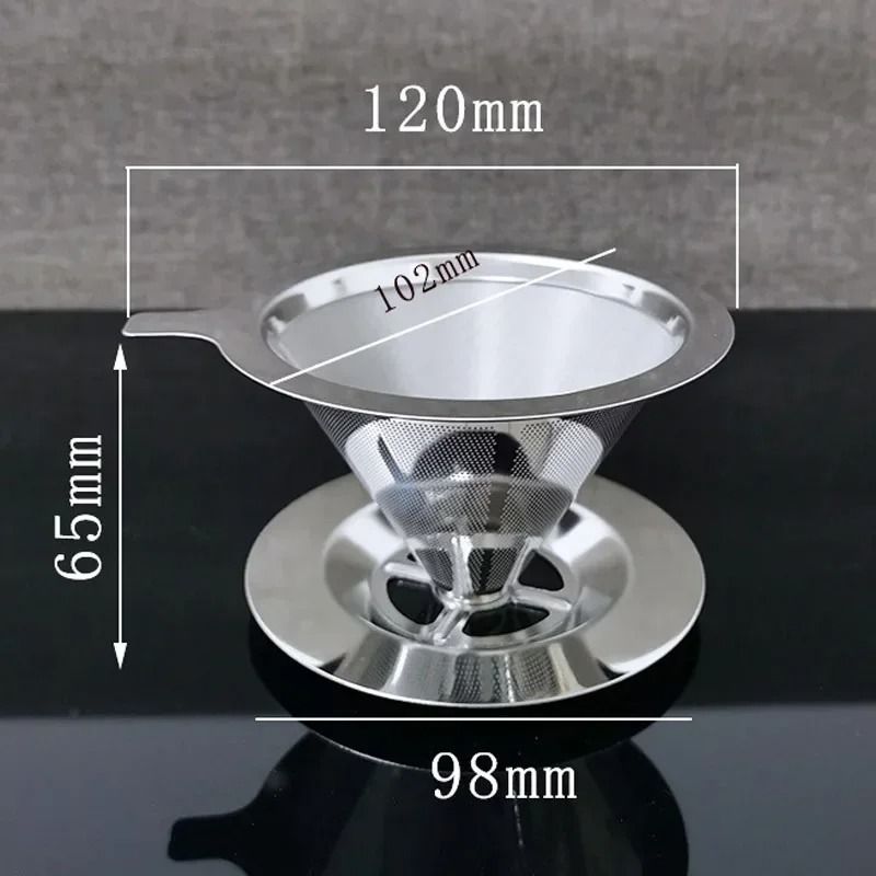 Reusable Stainless Steel Coffee Filter Portable Paperless Pour Over Dripper 6