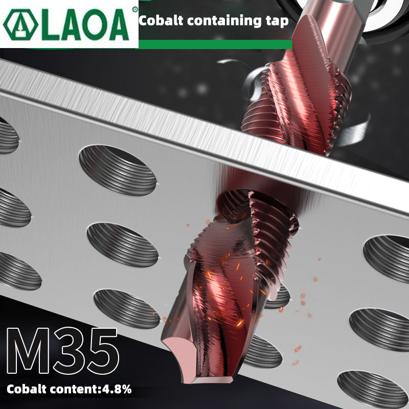LAOA 16Pcs Cobalt HSS Tap Drill Bit Set Hex Shank Screw Thread Bits M3M10 For Machine  Hand Use 4