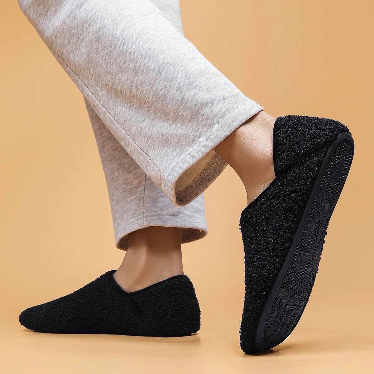 Mens Indoor Slippers Soft Sole Non Slip Lightweight Cotton Fleece Shoes 3