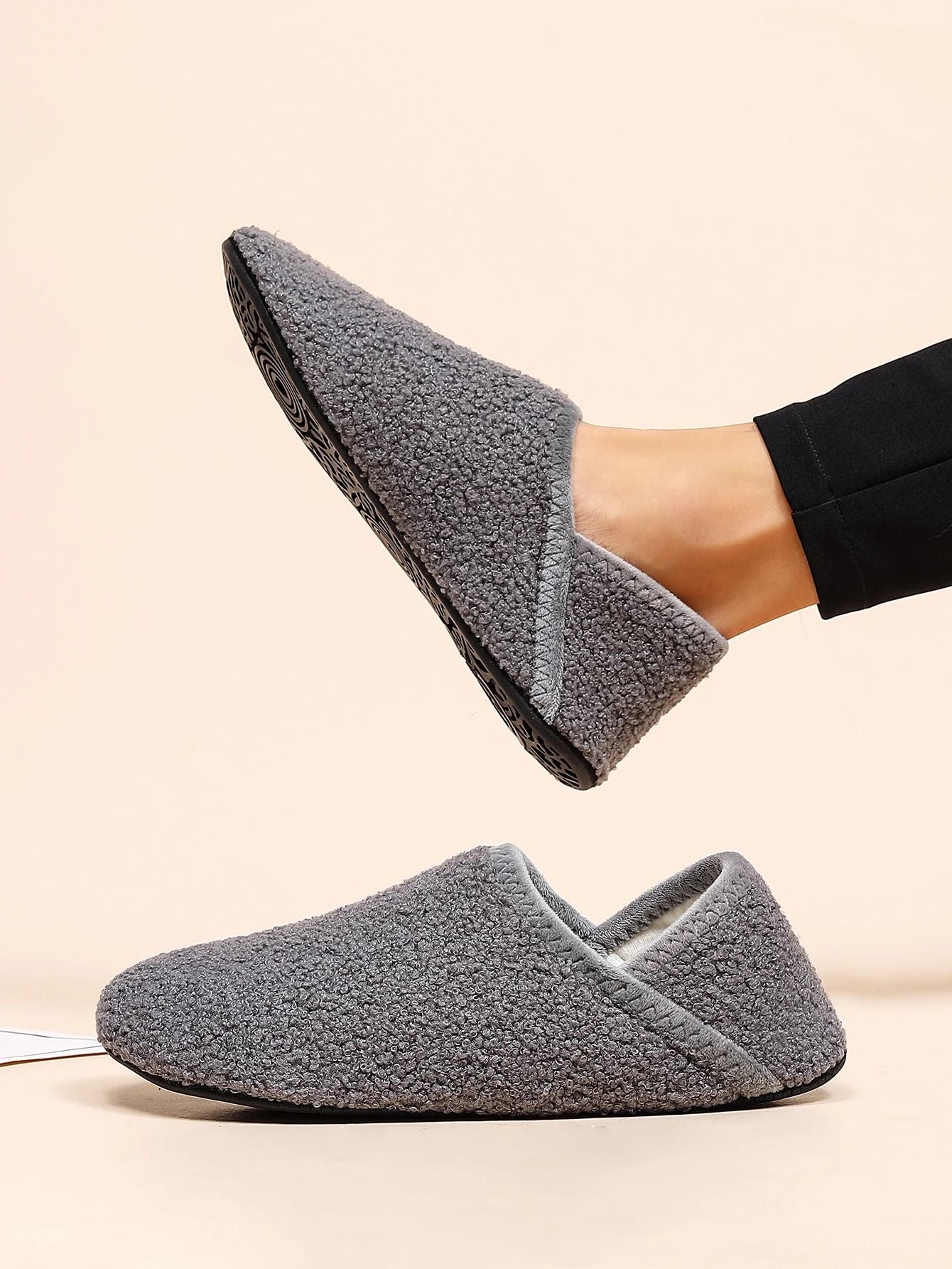 Mens Indoor Slippers Soft Sole Non Slip Lightweight Cotton Fleece Shoes 7