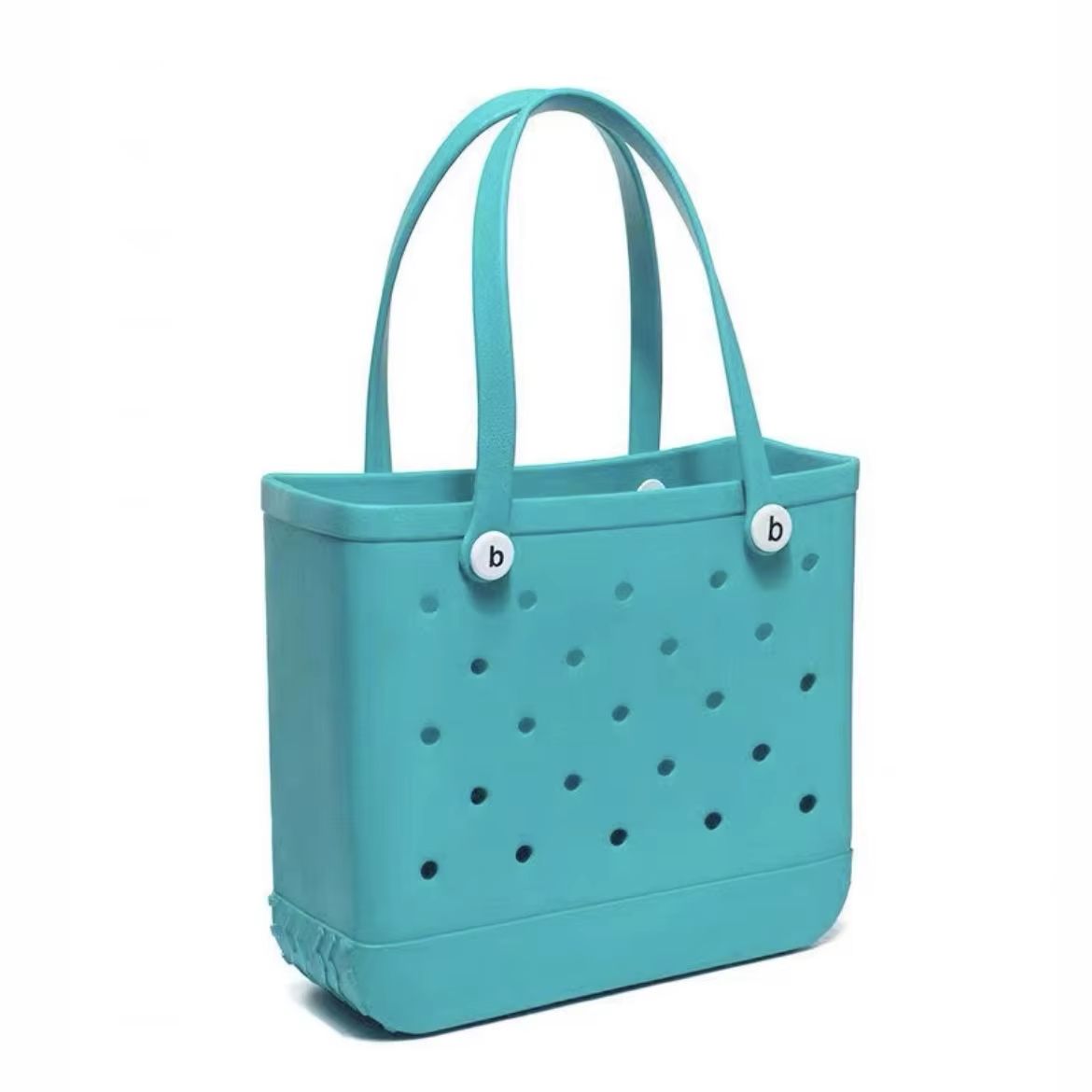 Womens EVA Waterproof Beach Tote Bag  Large Capacity Travel Shopping  Storage Handbag In Solid Colo 9