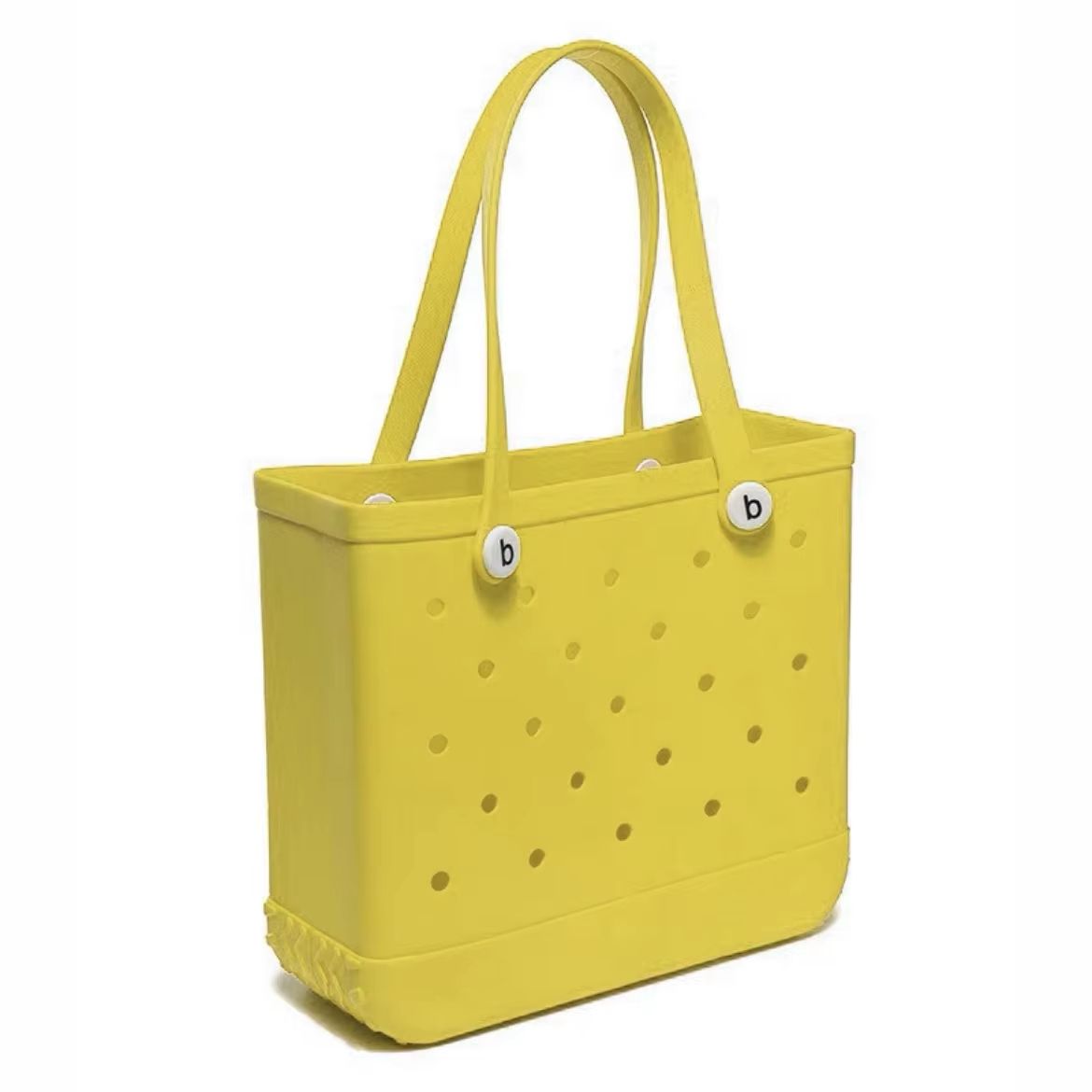 Womens EVA Waterproof Beach Tote Bag  Large Capacity Travel Shopping  Storage Handbag In Solid Colo 17