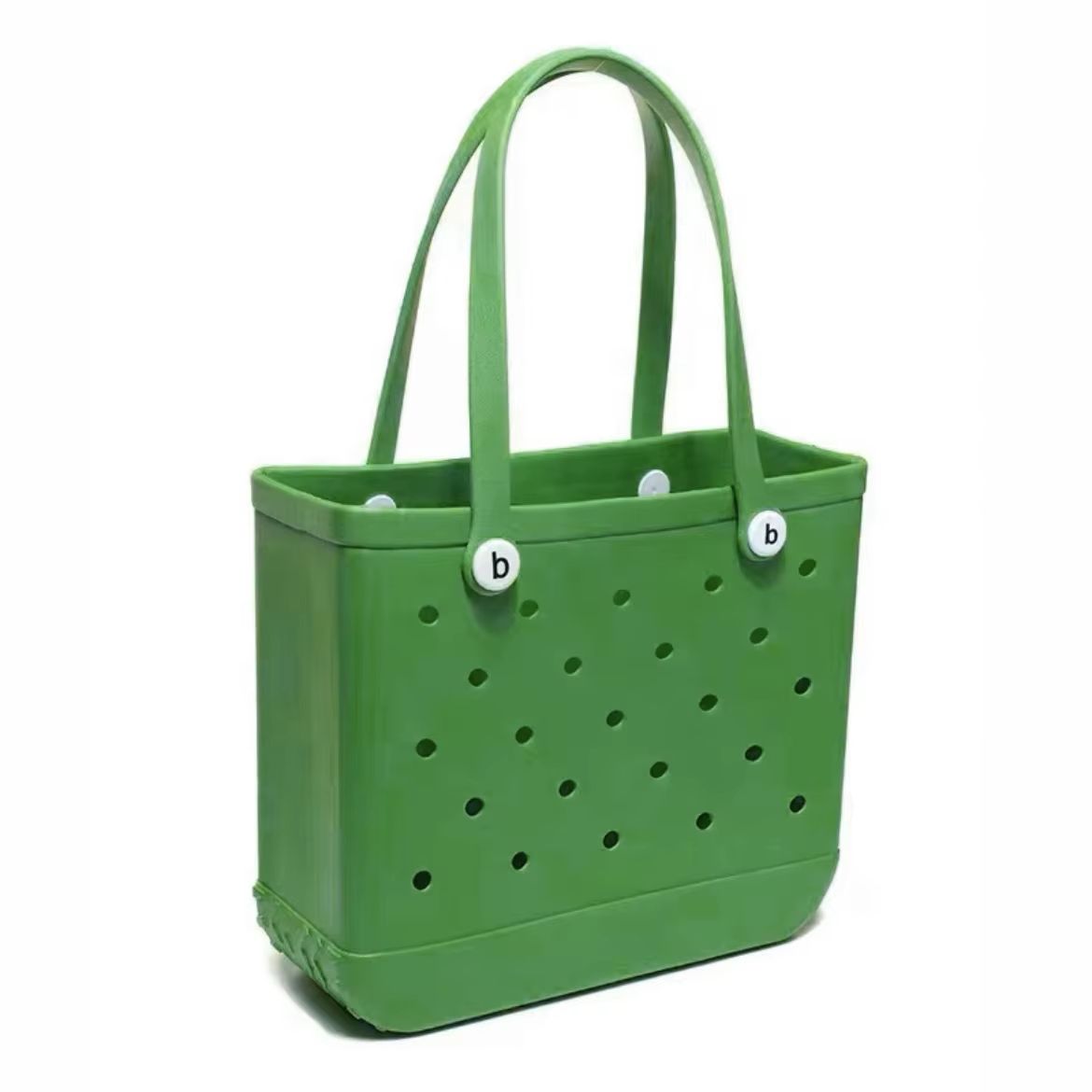 Womens EVA Waterproof Beach Tote Bag  Large Capacity Travel Shopping  Storage Handbag In Solid Colo 23