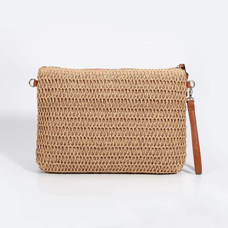 Womens Sequin Embroidered Clutch  Flower Straw Crossbody Bag For Summer Parties  Vacations 3