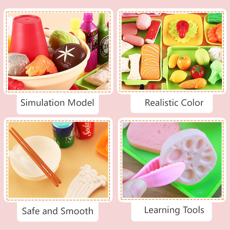 Kids Pretend Play Kitchen Toys, Educational Play House, Simulation Food, Interactive Toys Gifts for Children