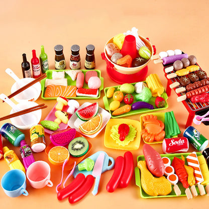 Kids Pretend Play Kitchen Toys, Educational Play House, Simulation Food, Interactive Toys Gifts for Children