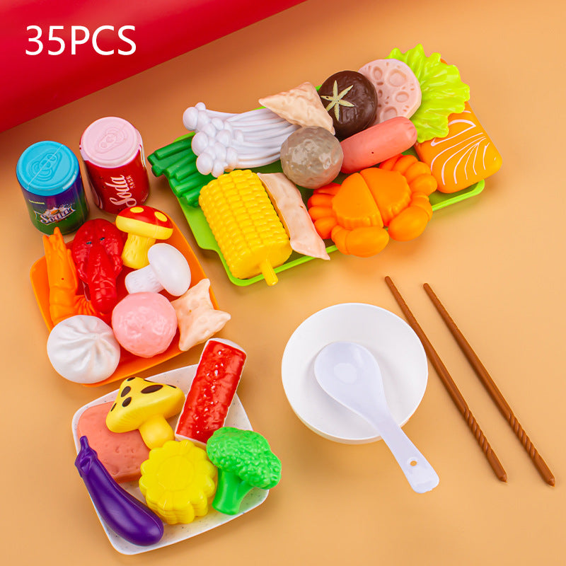 Kids Pretend Play Kitchen Toys, Educational Play House, Simulation Food, Interactive Toys Gifts for Children