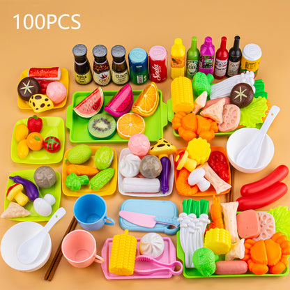Kids Pretend Play Kitchen Toys, Educational Play House, Simulation Food, Interactive Toys Gifts for Children