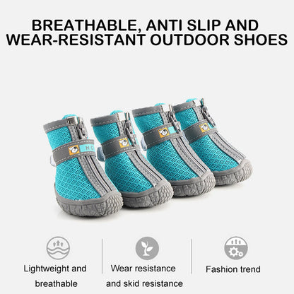 Dog Shoes with Non-Slip Soles, Thick Plush Paw Protection, Warm Breathable Pet Booties for All-Season Comfort