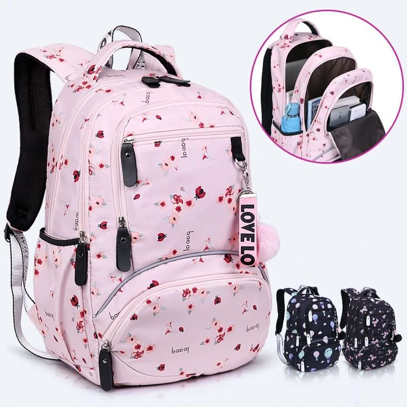 Waterproof School Backpack Large Capacity Printed Student Bag