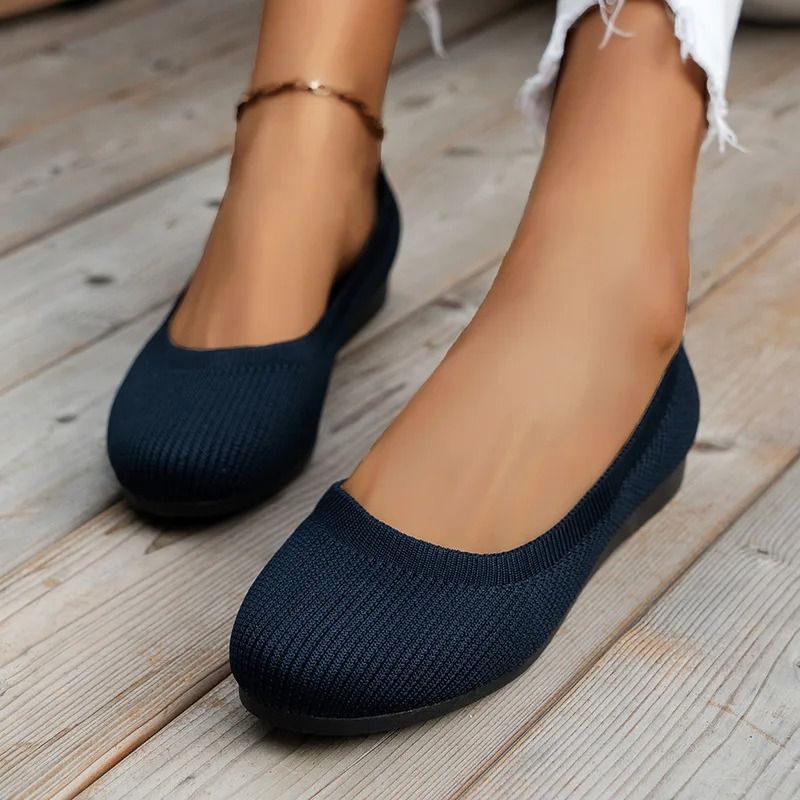 Womens Knitted Sock Sneakers Lightweight Slip On Flat Shoes 3
