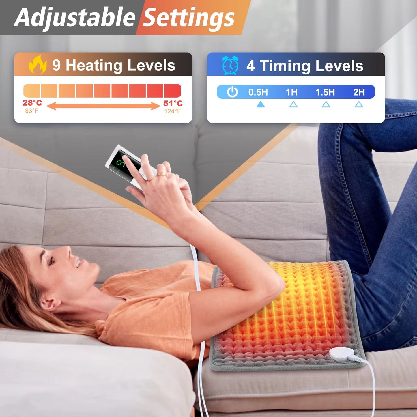 Electric Heating Blanket Pad  5829cm Portable Heated Mat For Bed Sofa  Home Winter Warmth 1