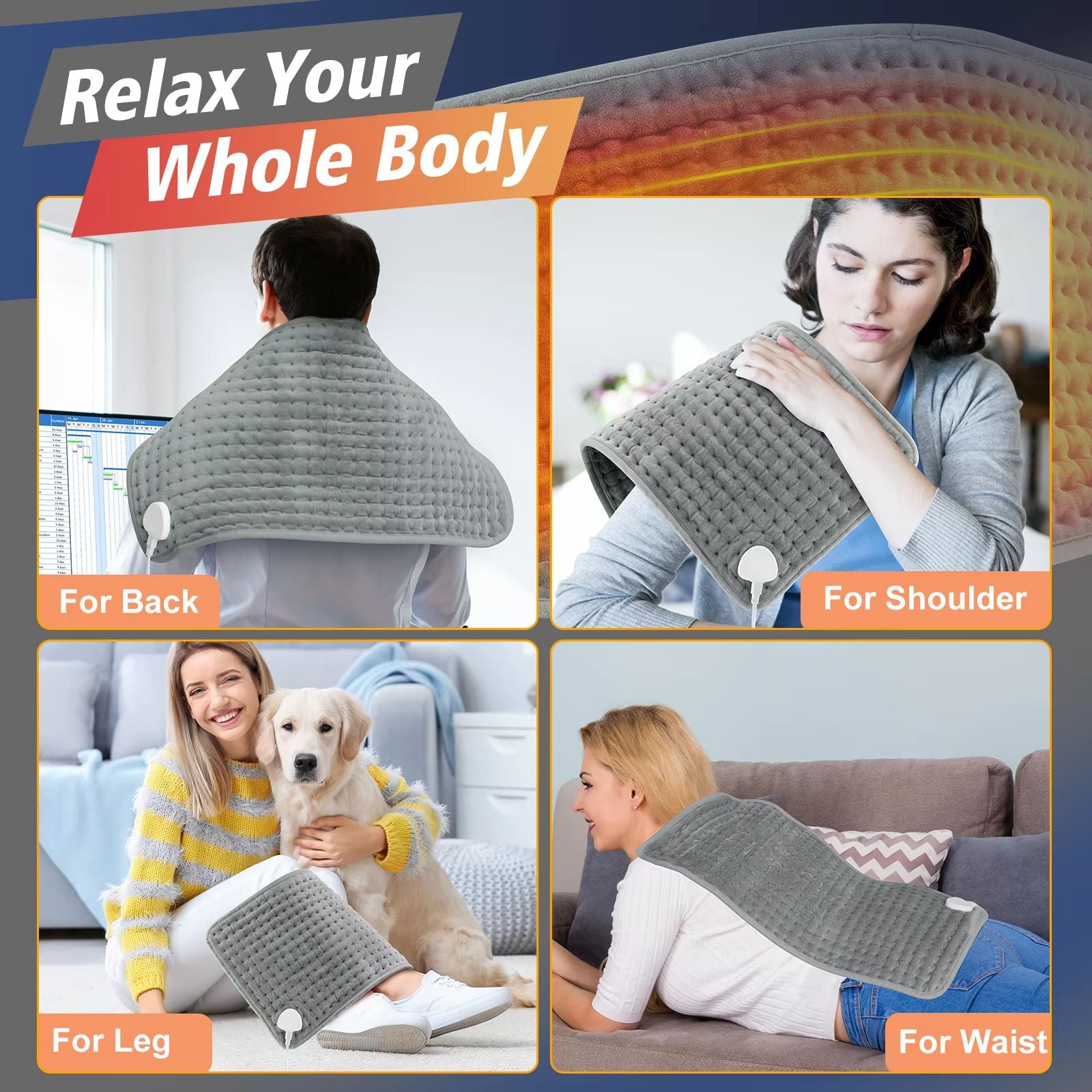 Electric Heating Blanket Pad  5829cm Portable Heated Mat For Bed Sofa  Home Winter Warmth 4