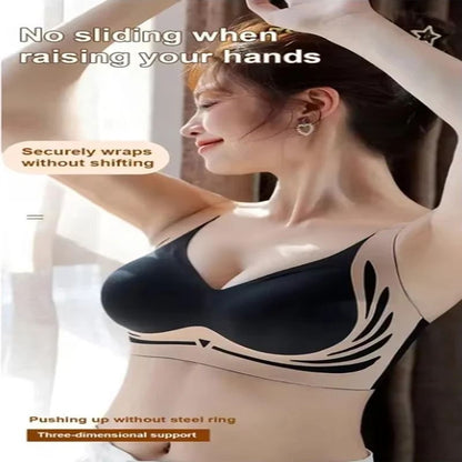 Seamless Push Up Wireless Bra Full Coverage Adjustable Anti Sagging 2