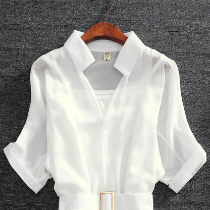 Luxury Chiffon Two Piece Dress for Women, Elegant Summer Party Outfit, Loose Tulle Evening Dress Prom White Transparent