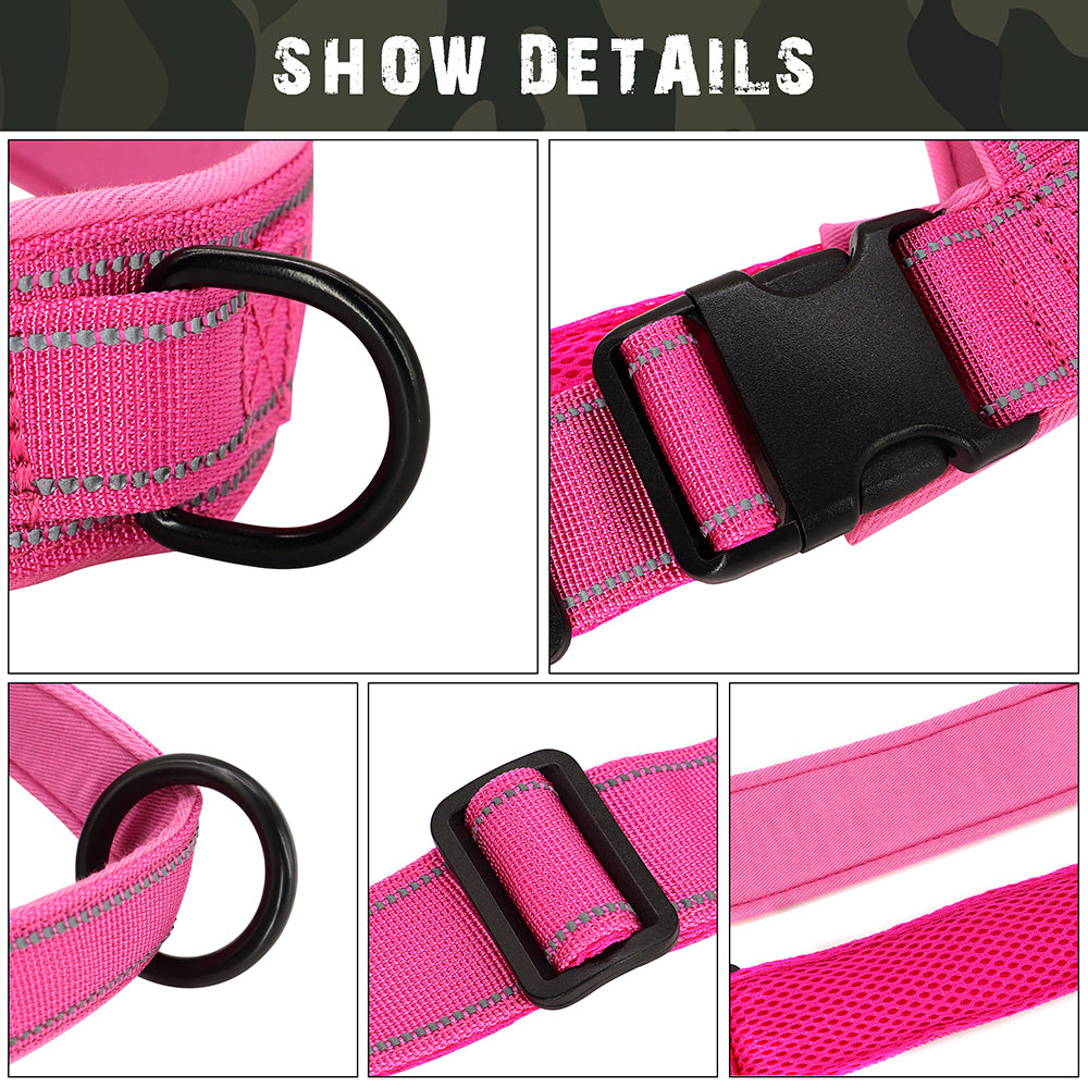 Reflective No Pull Nylon Dog Harness, Adjustable Pet Walking, Training Vest for Medium, Large Dogs