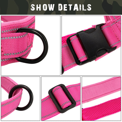 Reflective No Pull Nylon Dog Harness, Adjustable Pet Walking, Training Vest for Medium, Large Dogs