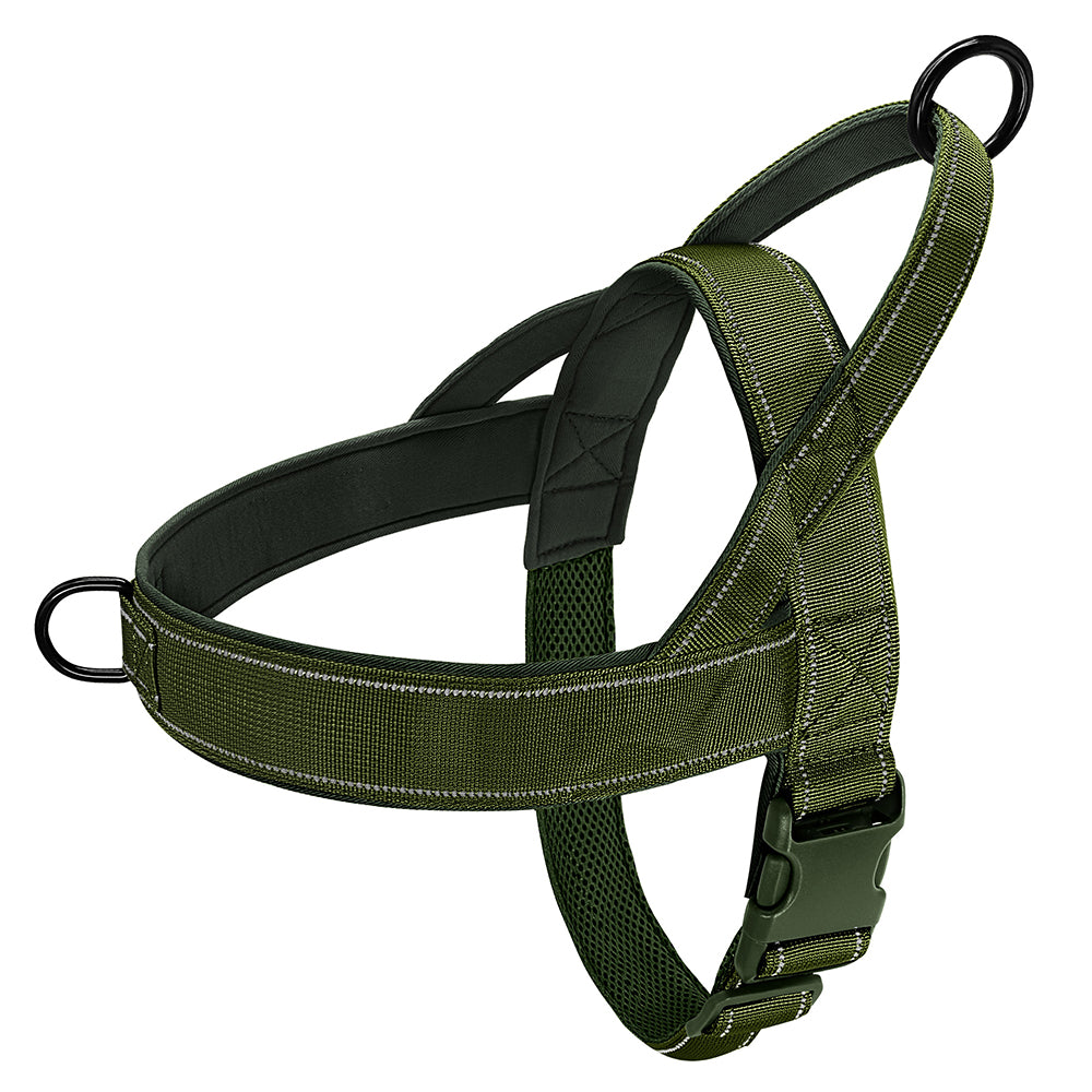 Reflective No Pull Nylon Dog Harness, Adjustable Pet Walking, Training Vest for Medium, Large Dogs