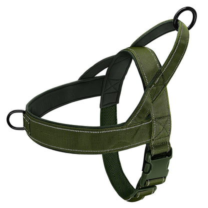 Reflective No Pull Nylon Dog Harness, Adjustable Pet Walking, Training Vest for Medium, Large Dogs