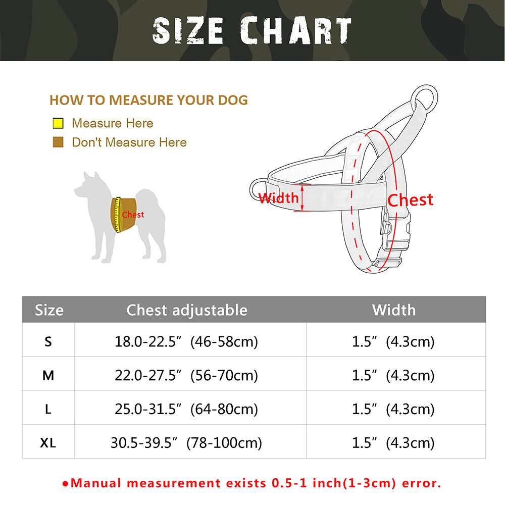Reflective No Pull Nylon Dog Harness, Adjustable Pet Walking, Training Vest for Medium, Large Dogs