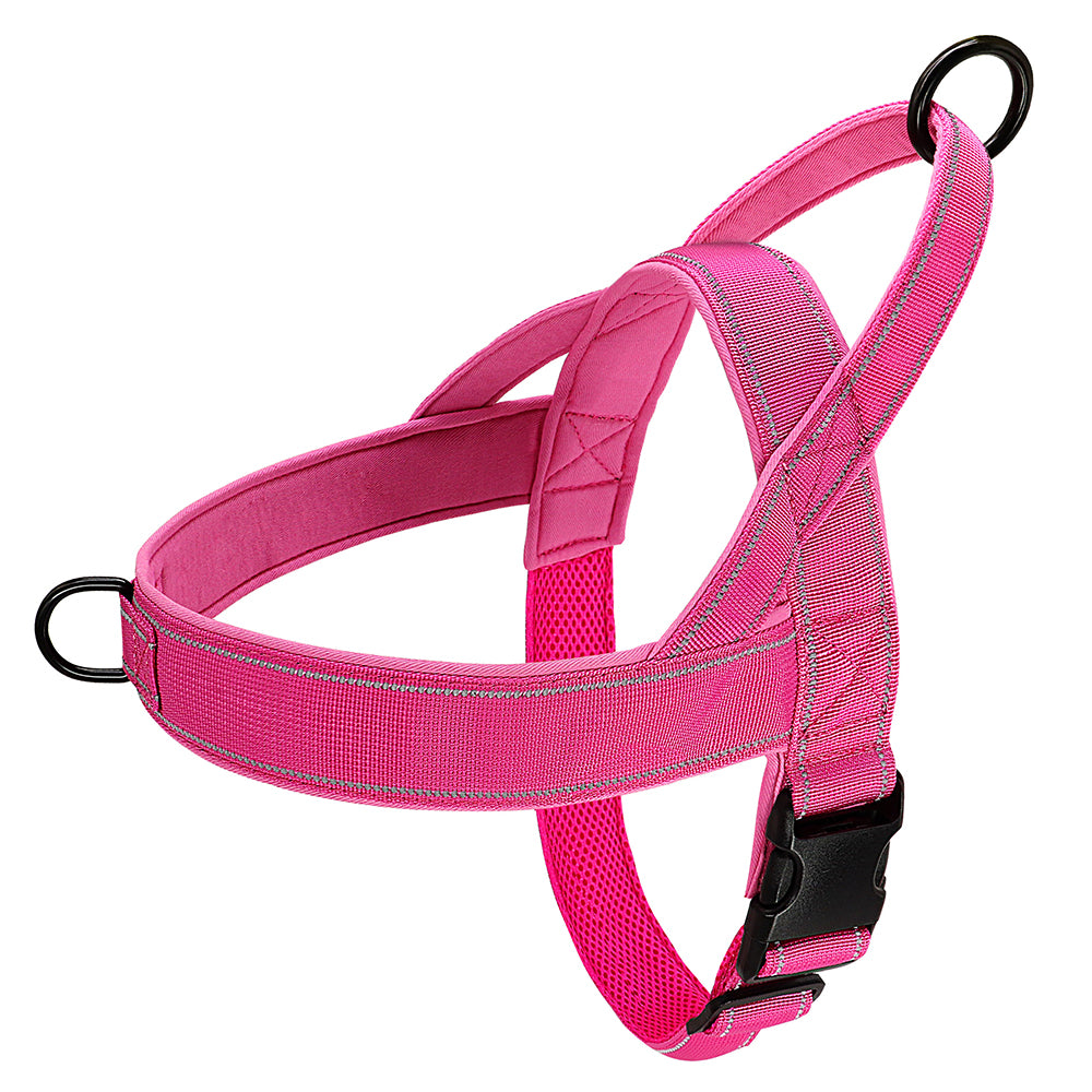 Reflective No Pull Nylon Dog Harness, Adjustable Pet Walking, Training Vest for Medium, Large Dogs