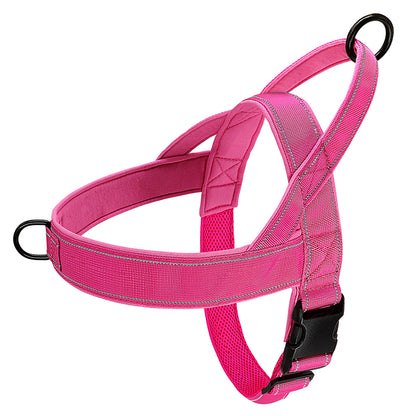 Reflective No Pull Nylon Dog Harness, Adjustable Pet Walking, Training Vest for Medium, Large Dogs