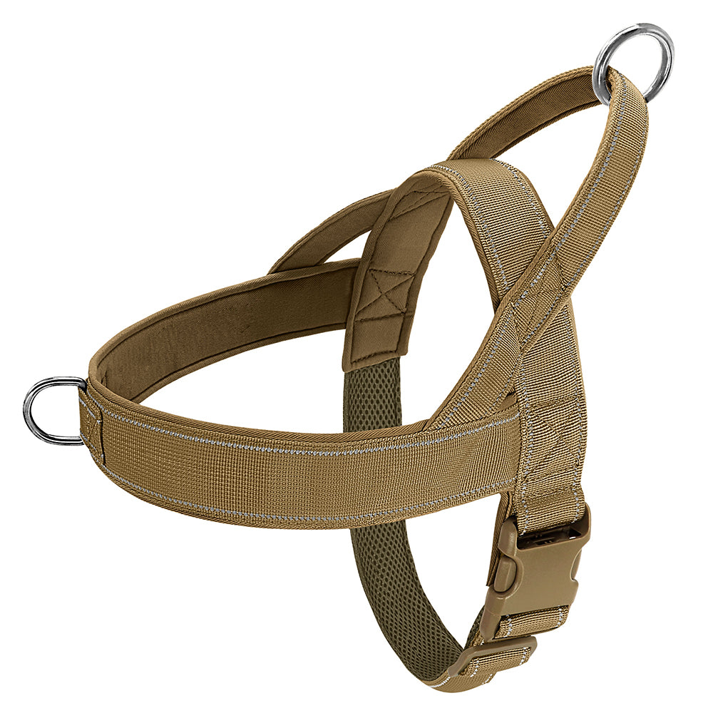 Reflective No Pull Nylon Dog Harness, Adjustable Pet Walking, Training Vest for Medium, Large Dogs
