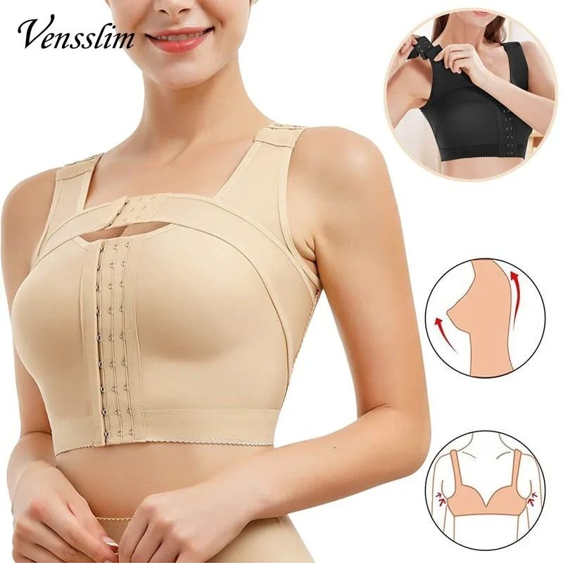 Womens Post Surgery Front Closure Bra Posture Corrector Compression Shapewear 1