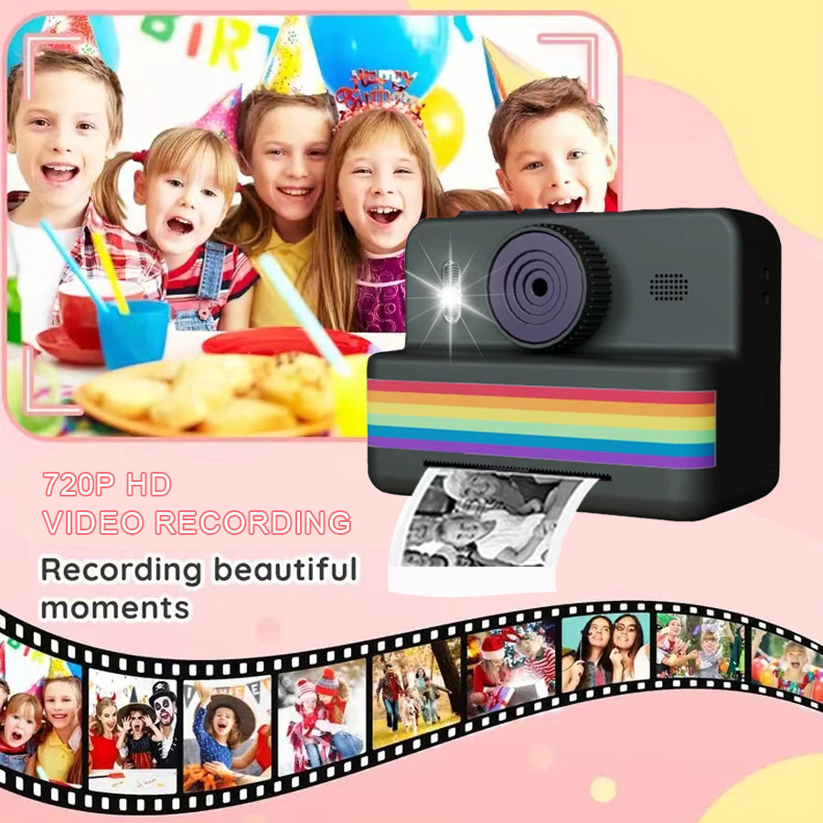 Instant Print Camera For Kids Portable Thermal Mini Printer With 28inch HD Video Digital Children P 2