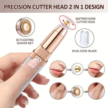 Painless Eyebrow Razor  Hair Shaver With LED Light Rechargeable 2in1 Facial Hair Trimmer For Women  1